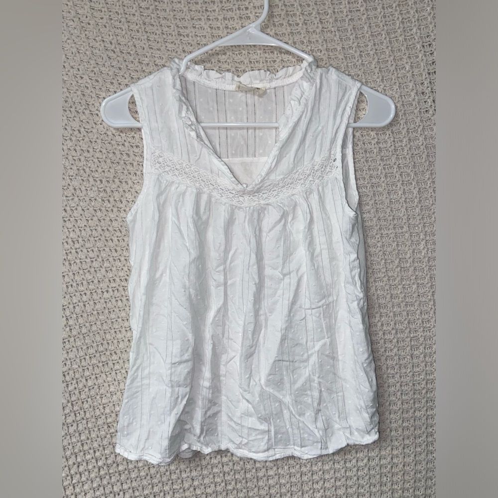 Ember White Lace Tank Top Blouse Women’s Medium